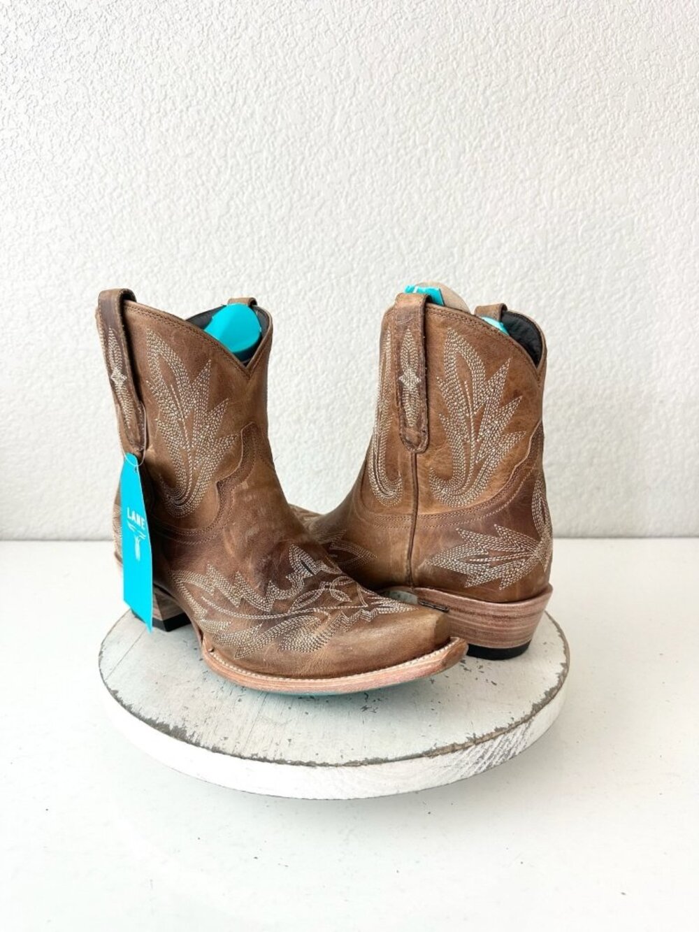Lane LEXINGTON Desert Clay Brown Cowboy Bootie Western Cowgirl Short Boots 9